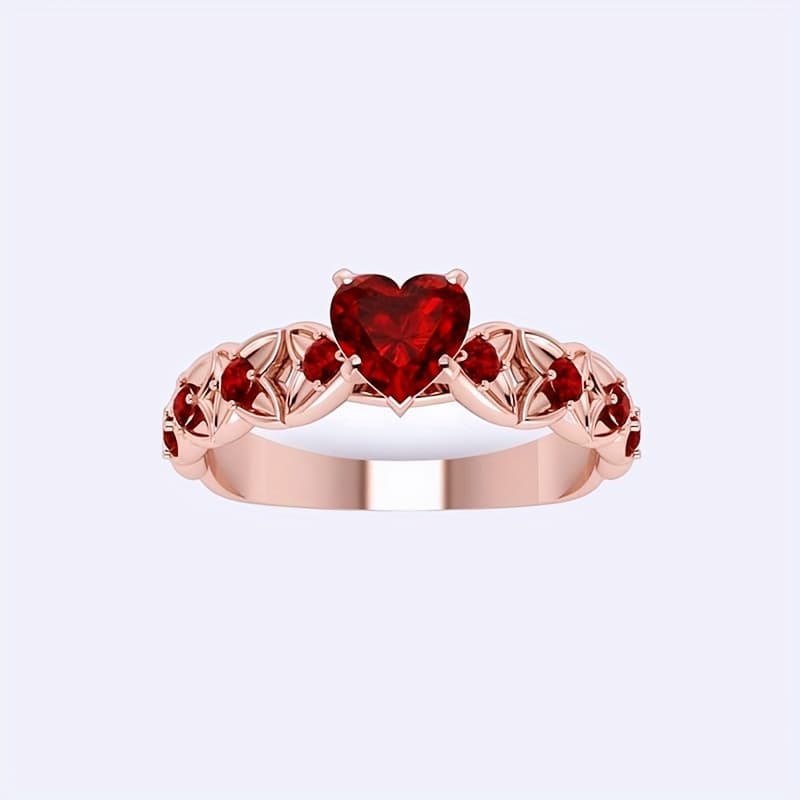 A Beautiful Heart-shaped Band Ring With Shimmering Zirconia - Ideal For Anniversaries And Engagements, A Emblem