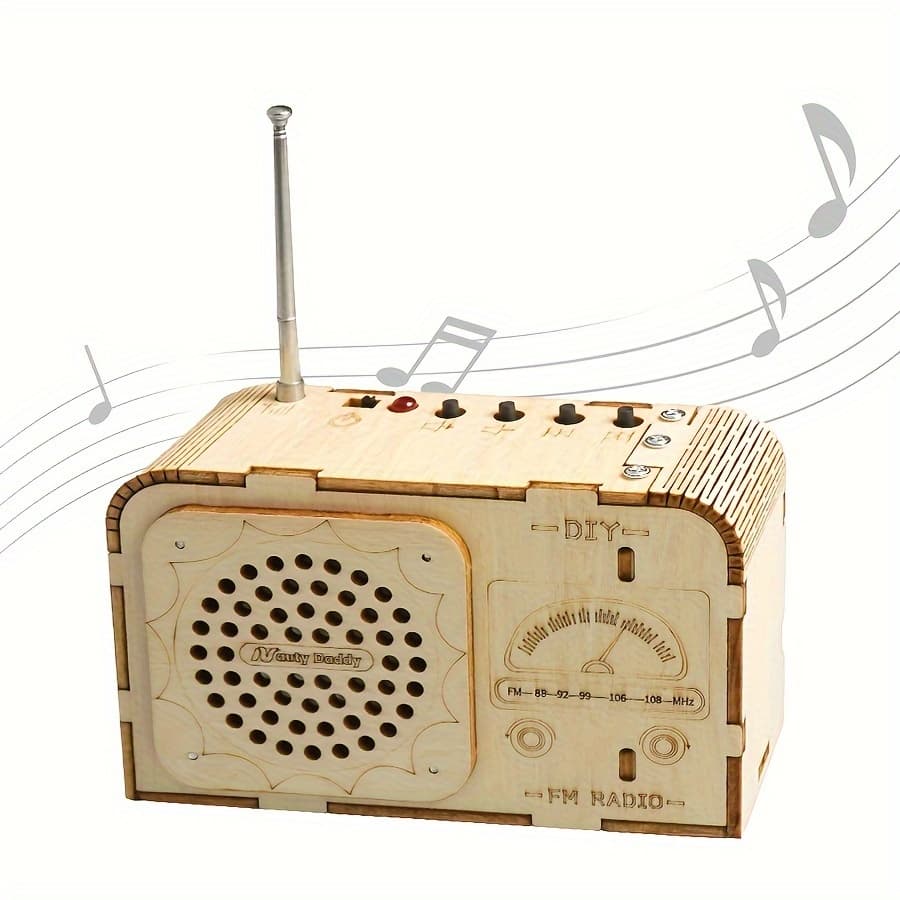 Nautyddy Diy Radio Wood Kit, Handmade Assembly Wood Toy Kit