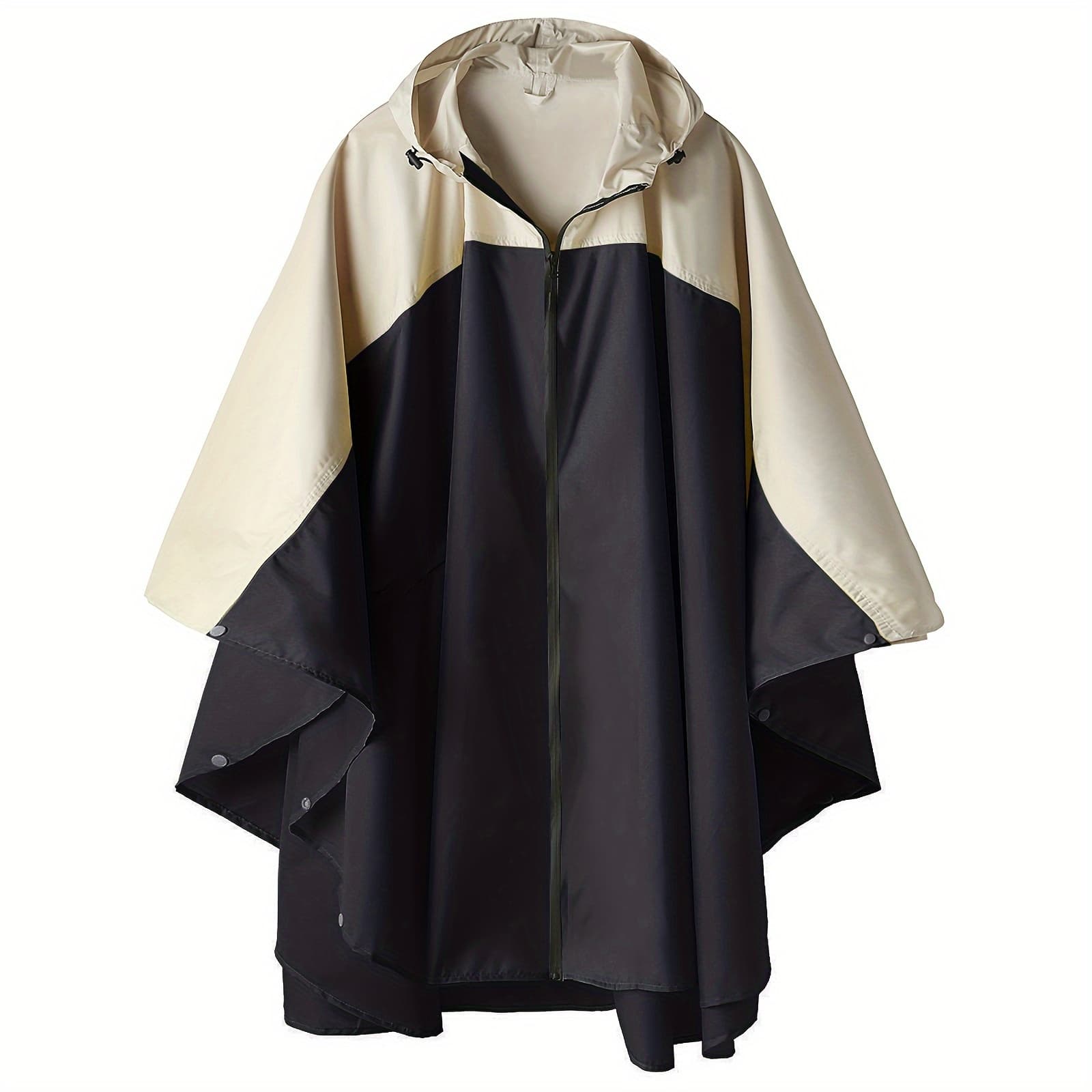 Unisex Rain Poncho Hooded Waterproof Raincoat For Adults Women