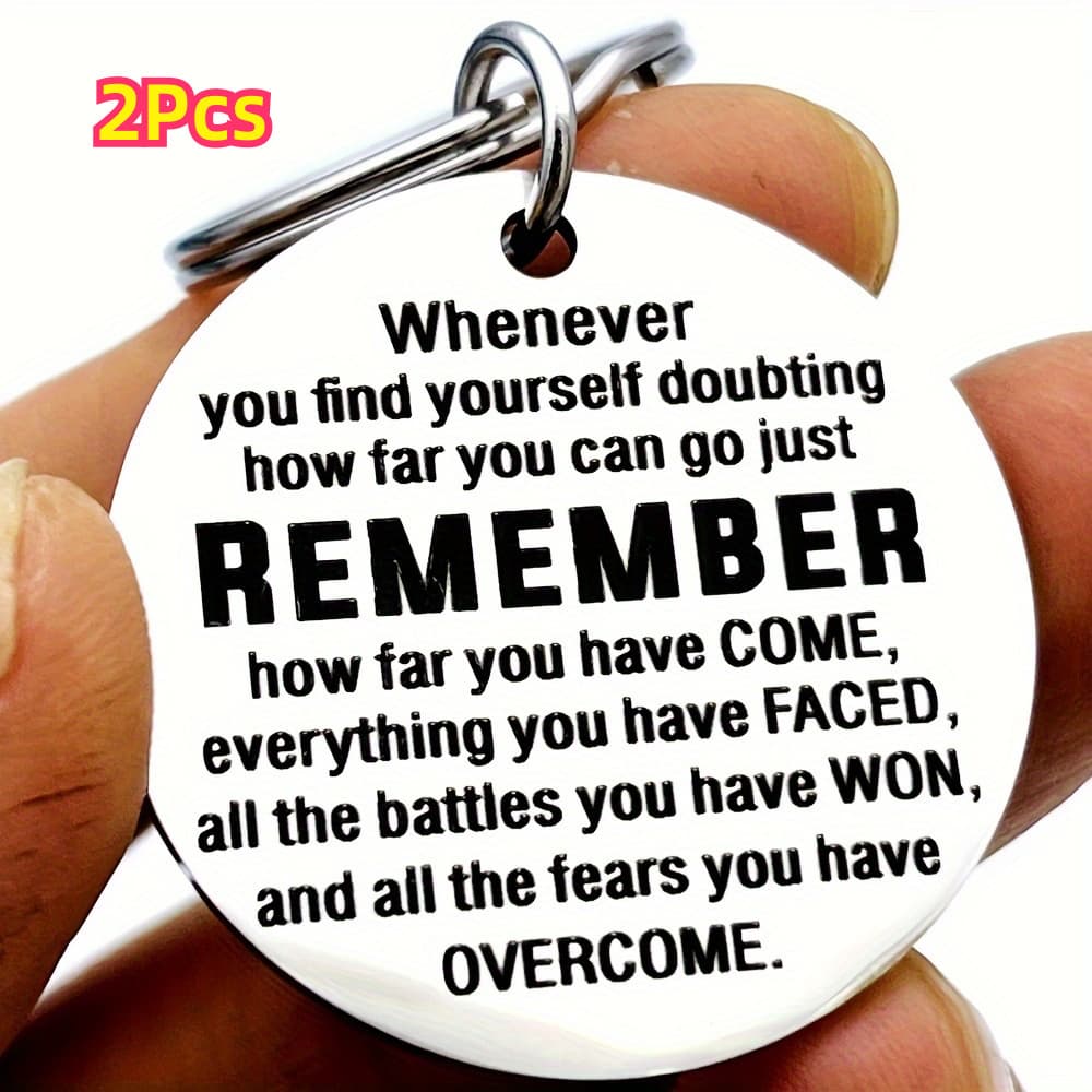 2pcs Stainless Steel Keychain - Durable, Water-resistant, And Hypoallergenic Gift For Son, Daughter, Him, Her, Best Friend, And Bff - Perfect For Birthday, Graduation, And Christmas Celebrations