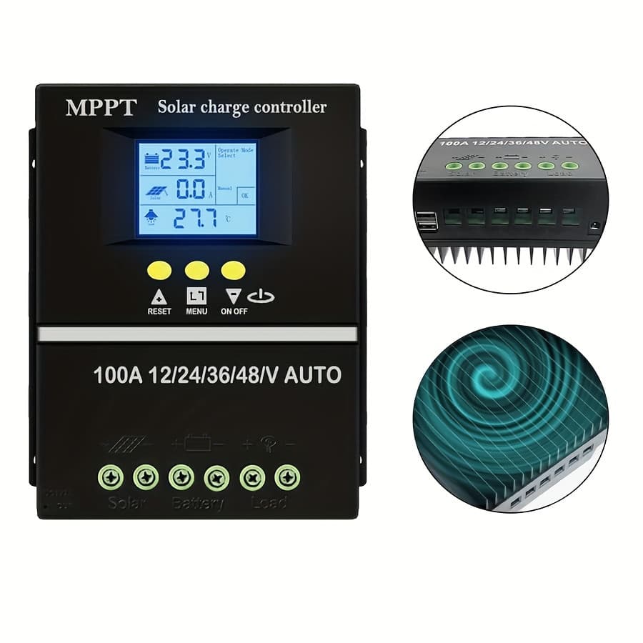 High-performance Mppt Solar Charge Controller - Sophisticated Lcd Screen Smart Regulator Featuring Dual Usb Outputs For Lead-acid And Lithium Batteries