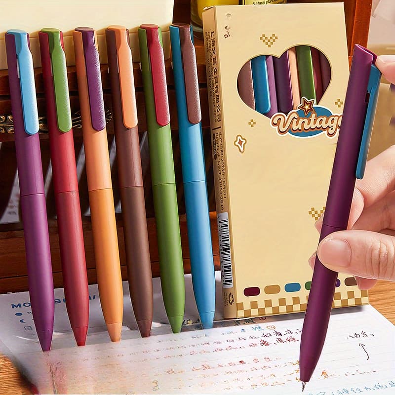 6pcs Of Mixed Pens With Smooth Writing And Quick-drying Ink; Suitable For (daily Writing, Note Marking, Journaling, Drawing)
