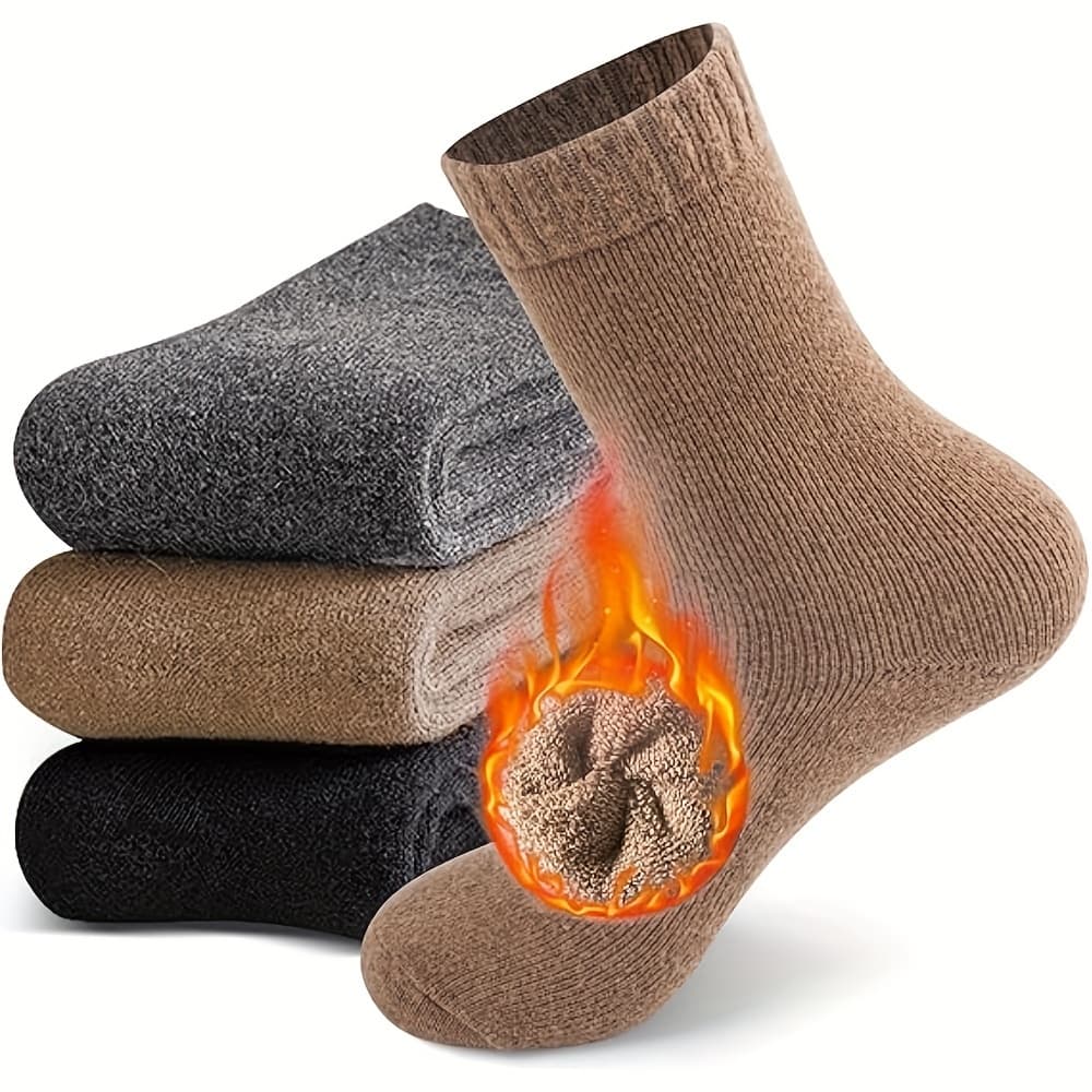 Wool Socks, Men Thick Warm Socks, Super Soft Thermal Socks For Men Hiking Cozy Socks ( Us Size 7-12 )