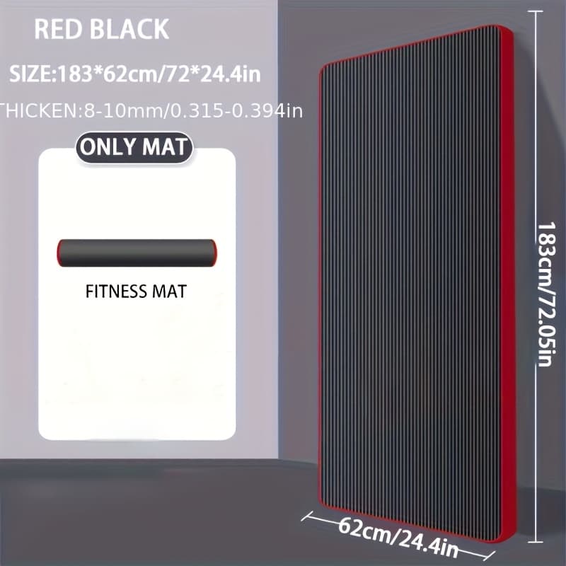 Lingpeng Non-slip Yoga Mat - Thick, Durable Nbr Rubber For Pilates & Fitness, Portable & Easy To Clean