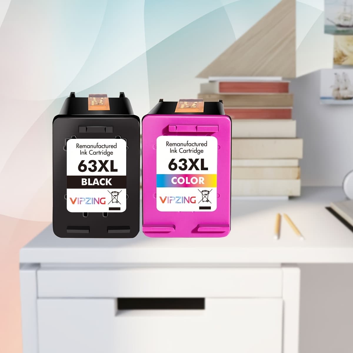 Ink Cartridges 63xl Suitable For 63 And 63 Xl, Compatible With For Models 3830, 4650, 4655, 5255, 5258, 5200, 3833, As Well As 4520, 4512, And 1112, 2130, 3630, 3633 Printers