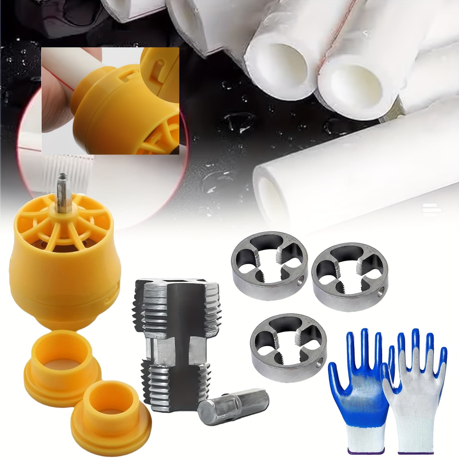 This 8pcs Manual Tool Set Of Durable And Plastic, Featuring Drill Adapters, Grip Wrenches, And Tools. Perfect For Pvc Projects And An Gift For Occasions Like Father's Day, Halloween, Thanksgiving