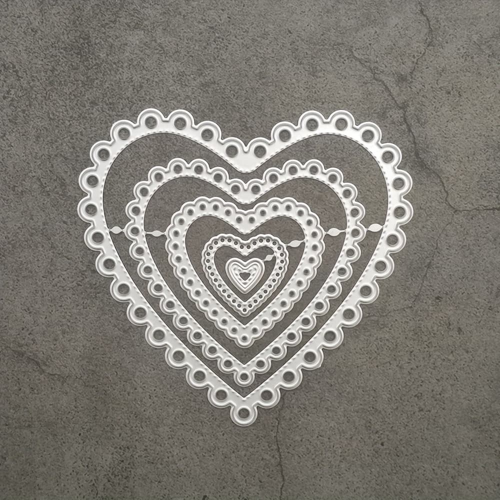 1pc Hollow Heart Shaped Stencils For Scrapbooking, Photo , Paper Crafting, And Embossing Template