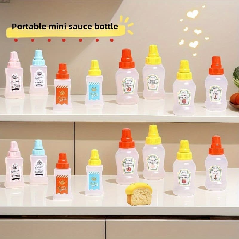 16pcs 0.78oz/23ml Plastic Squeeze Condiment Bottles, Dispensers For Ketchup, Salad Dressings, Sauces - Kitchen And Restaurant Use