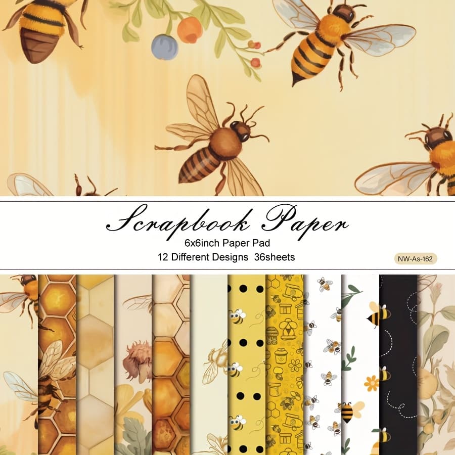 36 Sheets Paper Pad, 6×6'', 12 Different Designs, Diy Decorative Background Card Making Supplies, Diary Scrapbooking Kit Aesthetic Gift Wrapping -