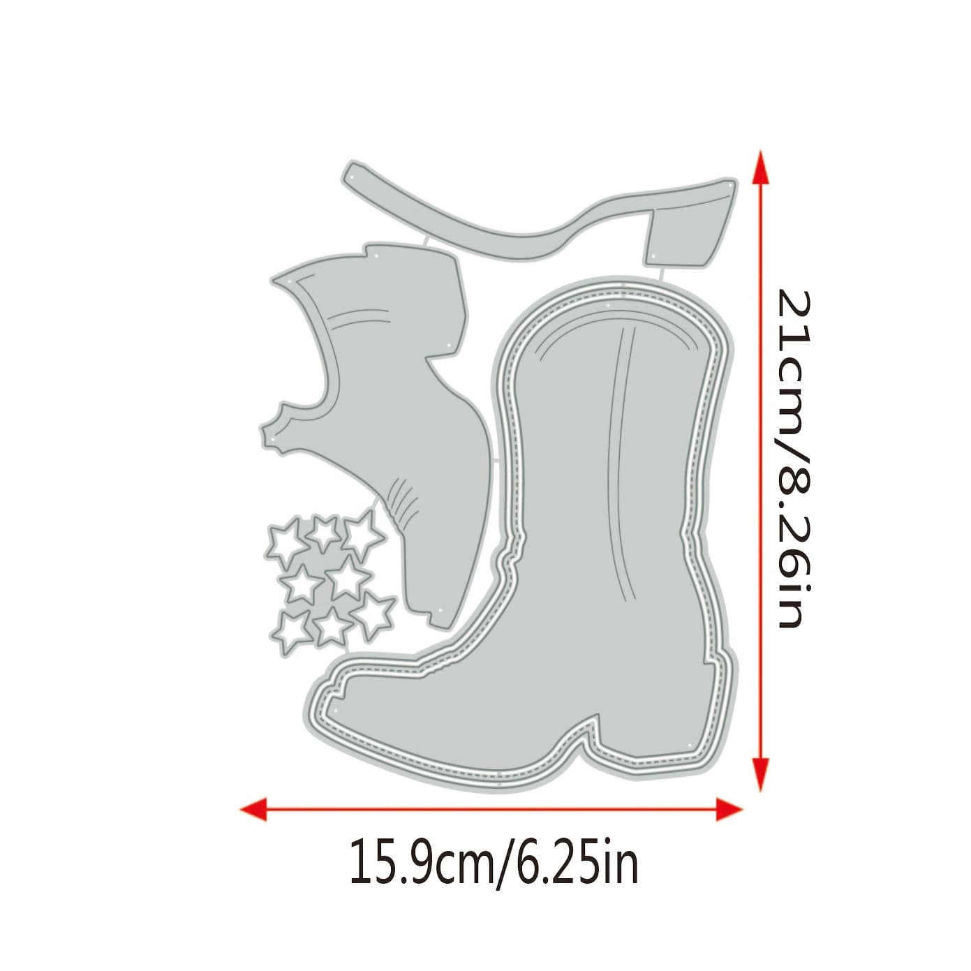 1pc Cowboy Boot Metal Cutting Die, Mini Diy Paper Craft Knife Mold Punch Stencil Template For Card Making, Steel Template Die For Diy Craft Project
