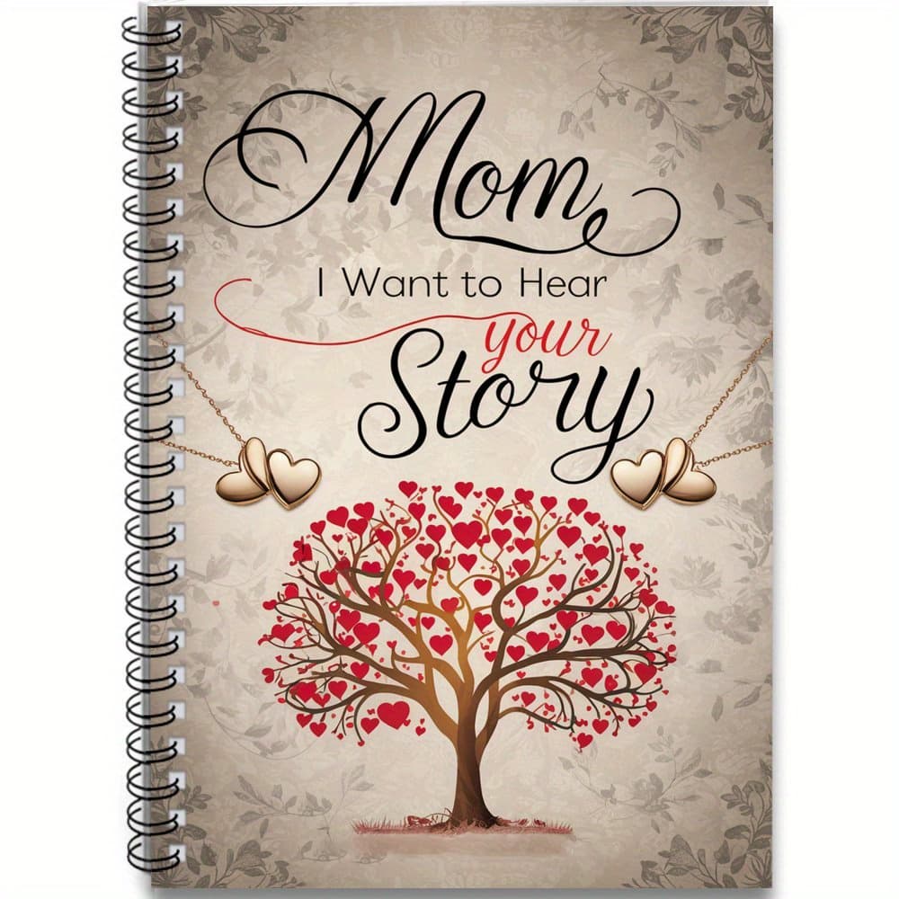 1pc "mom, I Want To " (english Compatible For) Spiral Notebook Journal - Guided Memory Book With Design, Prompts, Memory For /birthday Gift, Paper Journaling Book