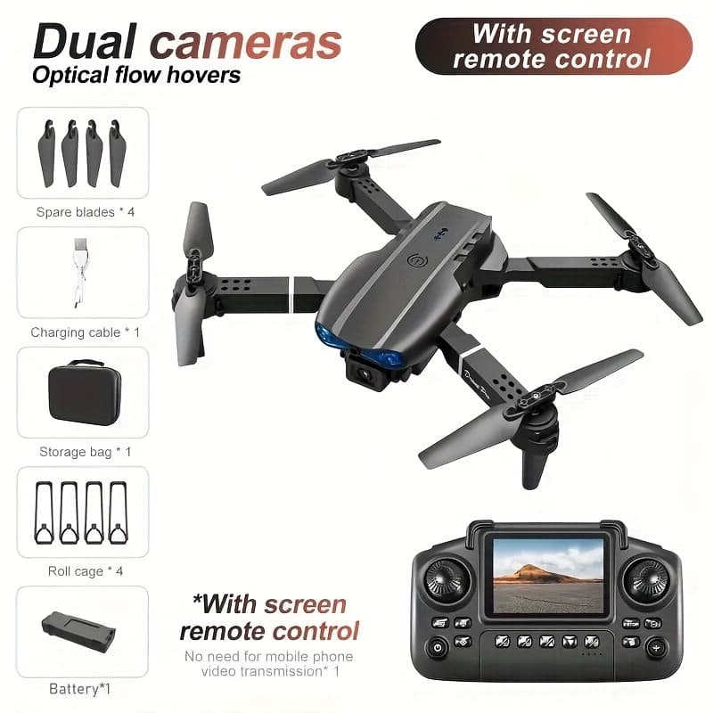 E99 Pro Screen Controlled Folding Drone Hd Dual Camera Aerial Application Controls Usb Charging With 1 Click For Easy And Landing, Beginner Adult Quadcopter