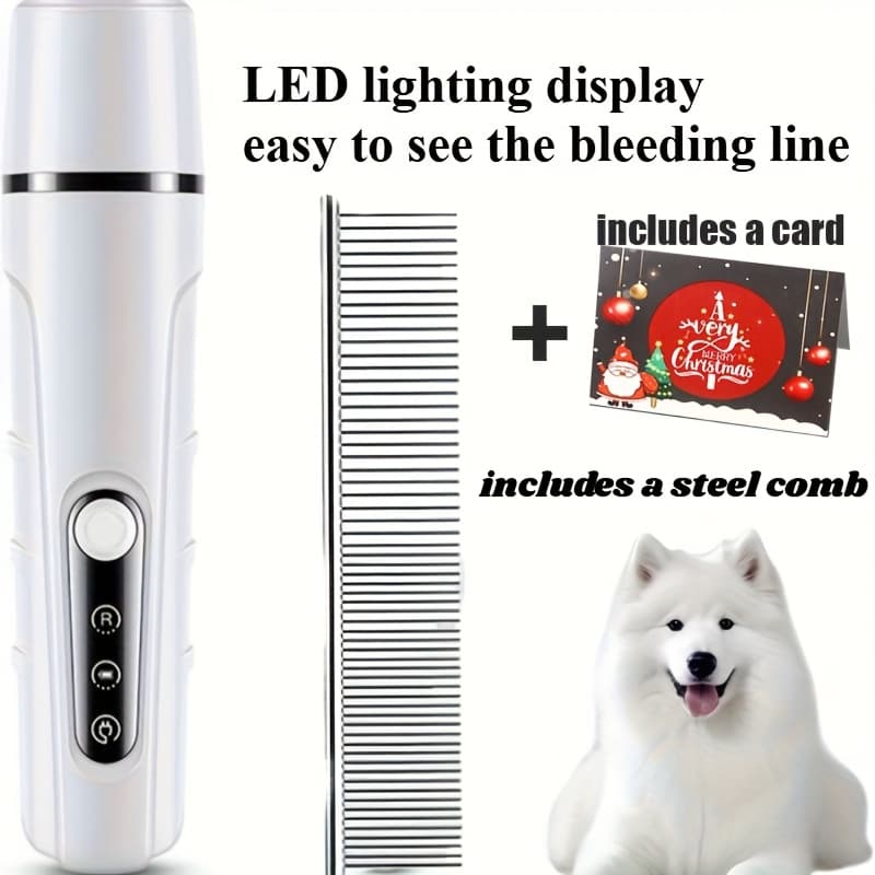 Nail Grinder For Pets, Designed For Dogs And Cats, Featuring A Rechargeable Design With Minimal Noise And Vibration, Ideal For Trimming Nails