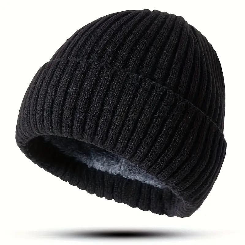 Unisex Flap Brim Hat, Warm -lined Thickened Windproof, Men's And Women's Fashion Beanie, Soft Hat For Cold Autumn And Winter