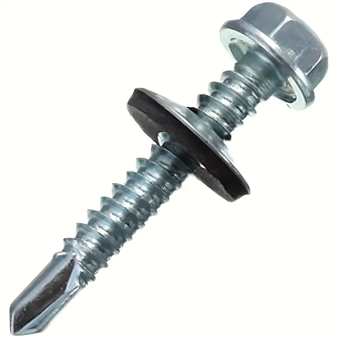 Pack Of 50 M6 Stainless Steel Self-tapping Screws, Measuring 6.3 X 25mm, Includes Hex Drill Bit Metal Screws With Washers, Designed For Metal Applications