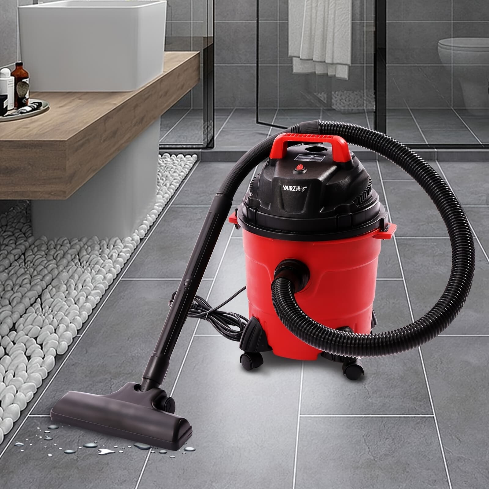 Versatile Vacuum Cleaner With Strong Suction, Ideal For Vehicles And Households. This Large Cleaning Device Can Handle Wet And Dry Messes, Featuring A And An Filtration System For Durability