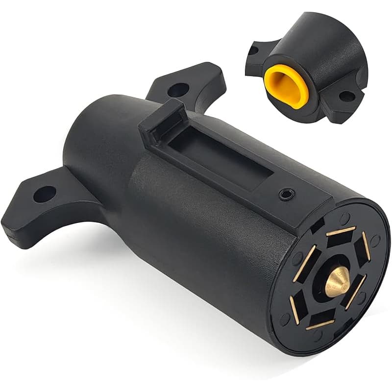 7 Pin Trailer Plug 12v, Trailer Side Male End 7 Pin Trailer Blade Trailer Connector, Heavy Duty 7 Way Trailer Plug For Rv Boat Trailer