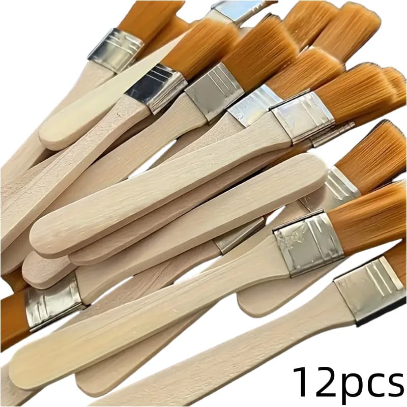 6/12pcs Premium Nylon Fiber Bristle Brushes - Versatile Art Paint Brushes For Acrylic, Oil, Wall Art, Soft Painting, Mobile Phone, Tablet, Keyboard, Electronic Pcb Cleaning