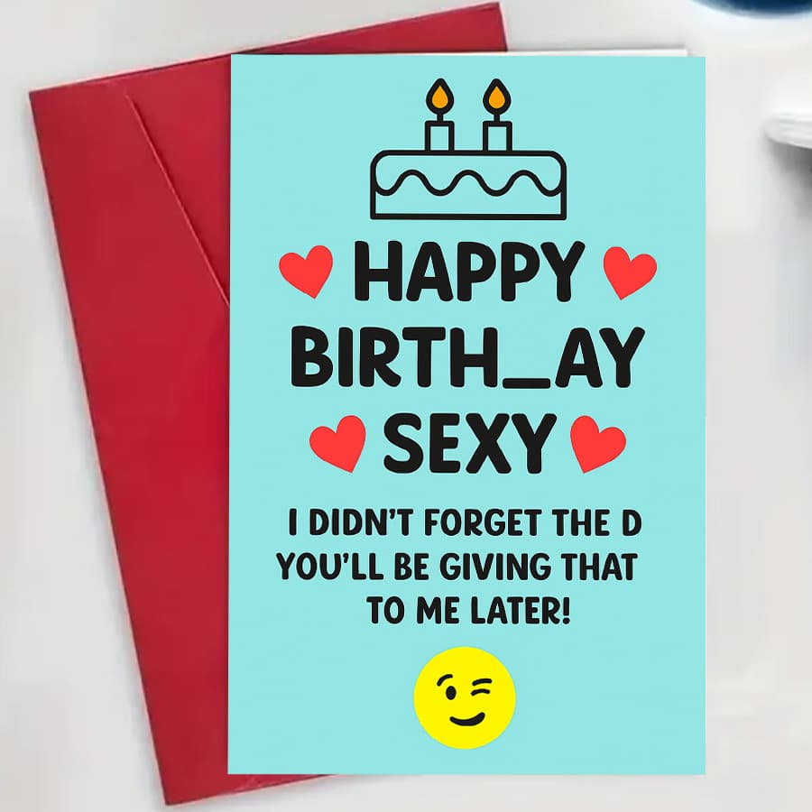 1pcfunny Sexy Birthday Card For Partner Romantic Humor Adult Birthday Greeting Perfect Gift For Spouses Couples Valentines Day Anniversary Celebrationenvelope + Card