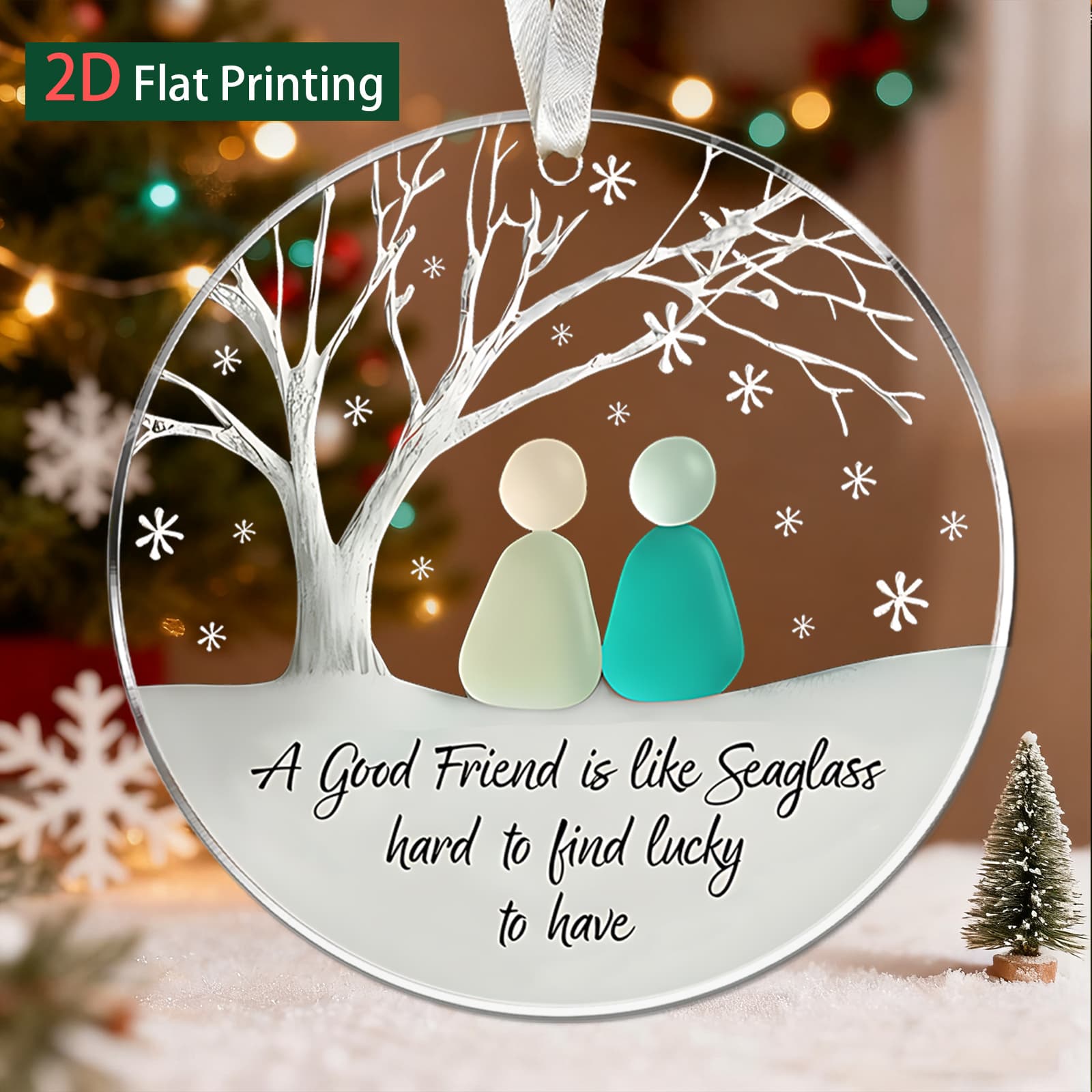 2d Flat - A Is Rare, Much Like Sea Glass. This Acrylic Decoration Symbolizes Friendship, Making It A Perfect Keepsake For , During The