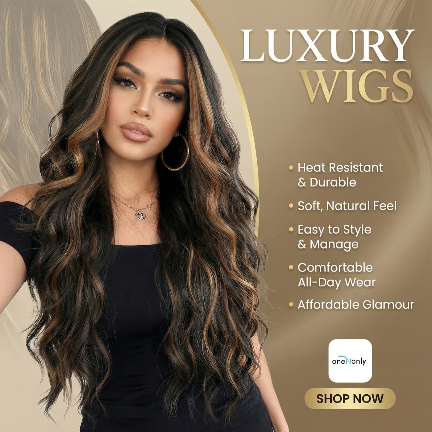 Women's 28-inch Long Curly Synthetic Wig With Dark Brown Highlights - Volume & Soft Curly, Suitable For Daily Wear & Christmas Party Wigs