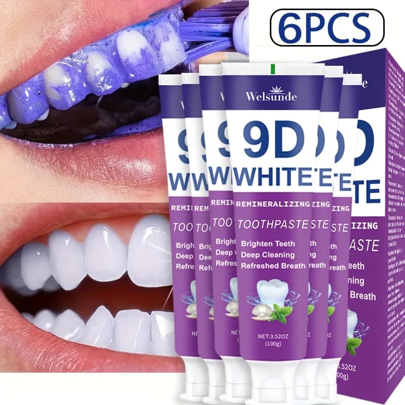 6pcs 9d White Remineralizing Hydroxyapatite Toothpaste - Deep Cleaning, , Gums, , Ideal For , Everyday Oral Hygiene Gift, Toothpaste For Cleaning Teeth, Men's Oral Care-welsunde