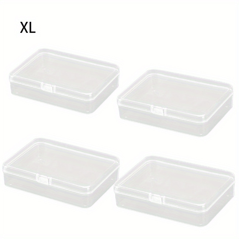 4pack Small Clear Plastic Storage Containers With Lids, Beads Storage Box With Hinged Lid For Beads, Earplugs, Pins, Small Items, Crafts, Jewelry, Hardware