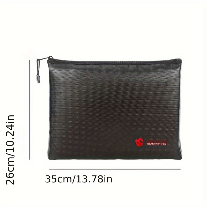 Large Fireproof Document Bag, Suitable For Storing Valuable Office Documents, Secure Storage Briefcase, Made Of High-temperature Resistant Fiberglass Fireproof Material