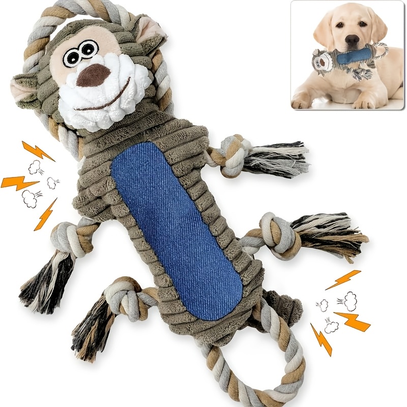 Interactive Squeaky Monkey Dog Toy, String Chew Toy, For Large And Small Dogs - For Gifts