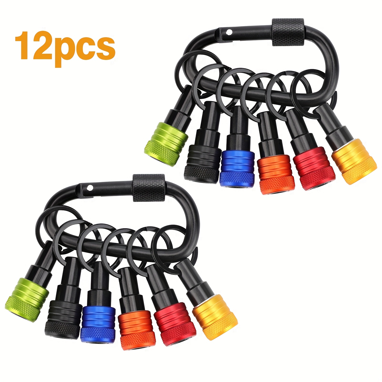 6/12/18pcs Screwdriver Bit Holder With Keychain, 1/4" Hex Shank Extension Bar, Portable Quick Release Drill Screw Adapter